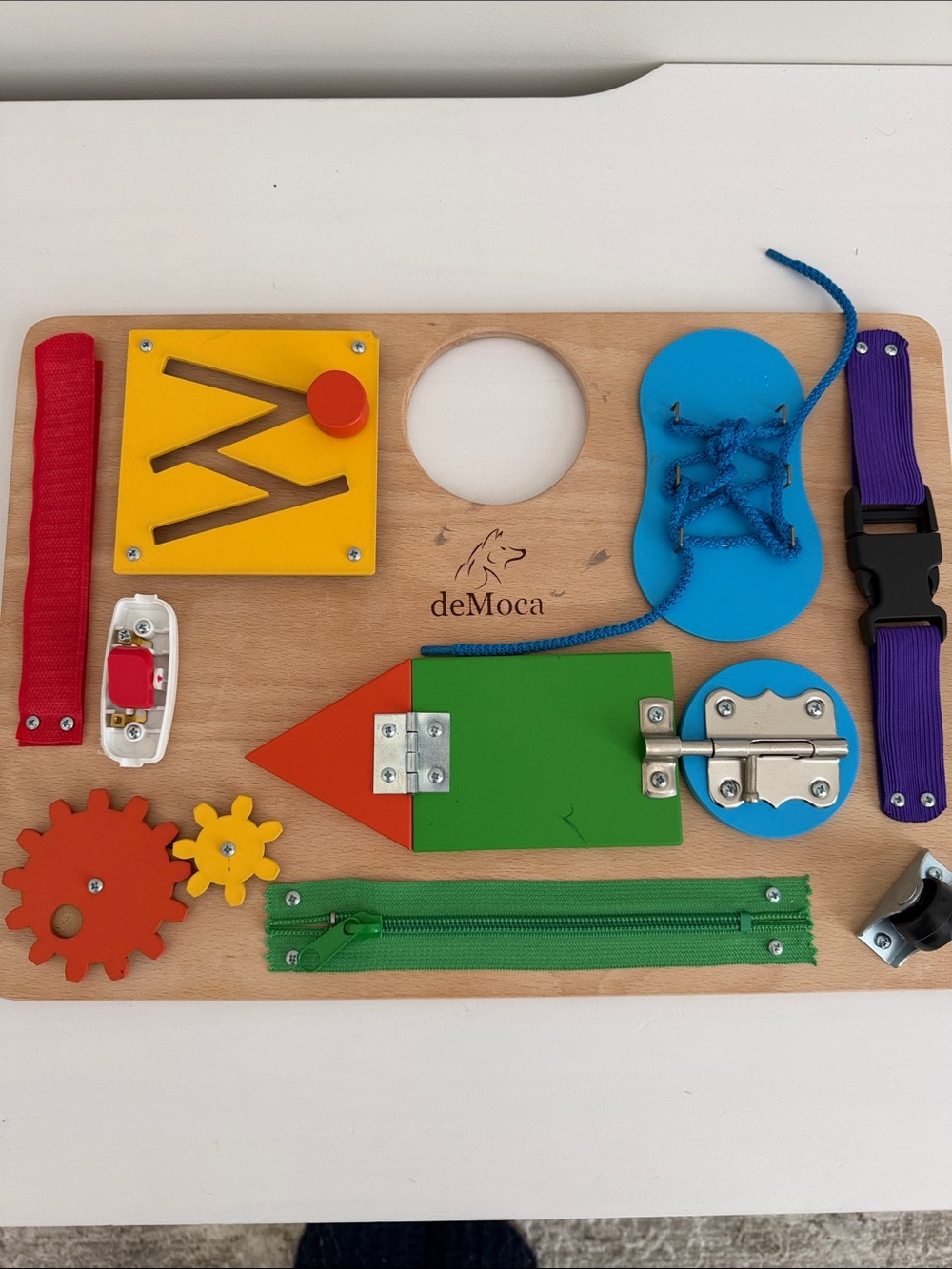 Kids busy board- Wooden Sensory Activity Board - Multicolor